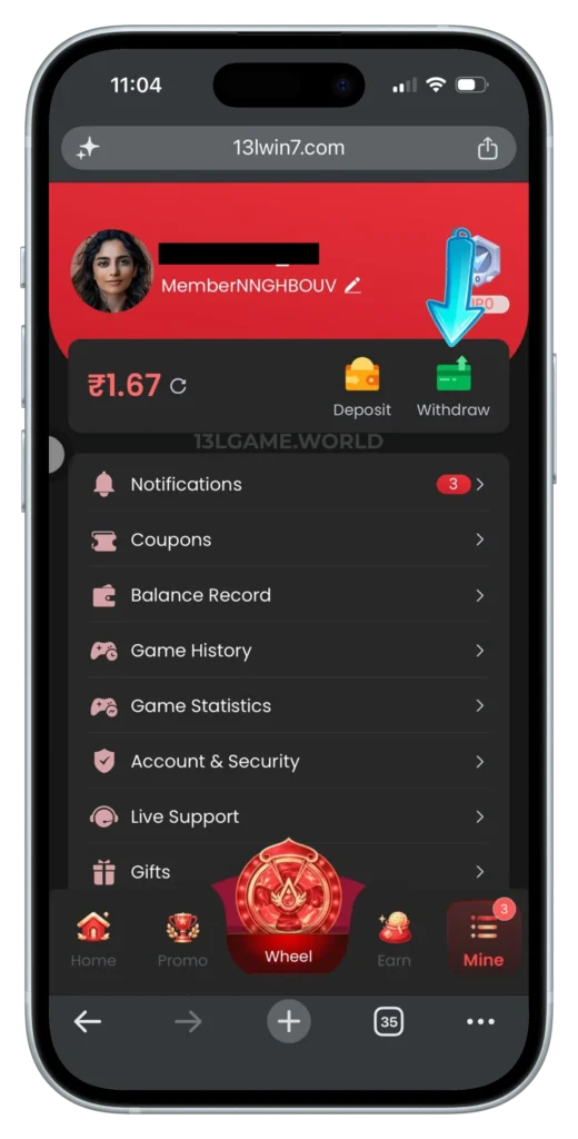 13L-GAME-WITHDRAW